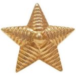 Звезда на погон 20 мм рифленая золотая